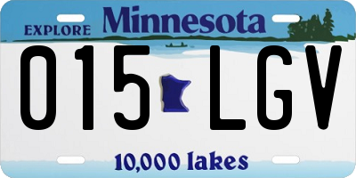 MN license plate 015LGV