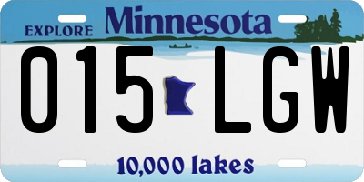 MN license plate 015LGW