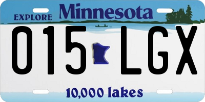 MN license plate 015LGX