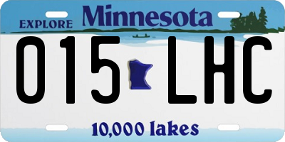 MN license plate 015LHC