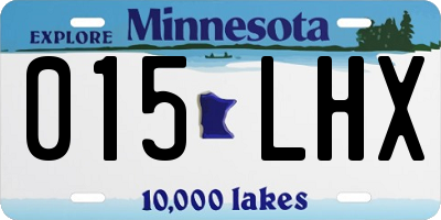 MN license plate 015LHX