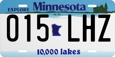 MN license plate 015LHZ