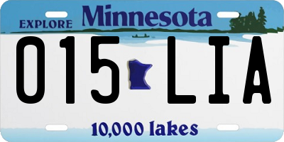 MN license plate 015LIA