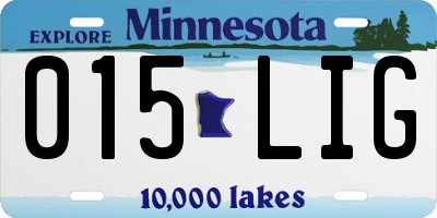 MN license plate 015LIG