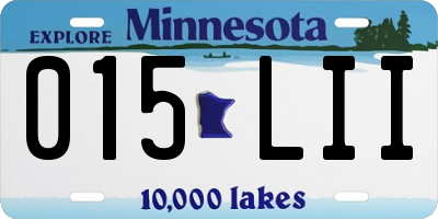 MN license plate 015LII