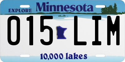 MN license plate 015LIM