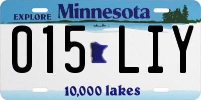 MN license plate 015LIY