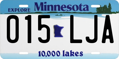 MN license plate 015LJA