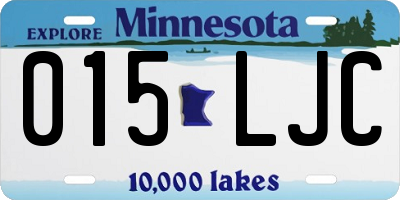 MN license plate 015LJC