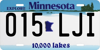 MN license plate 015LJI