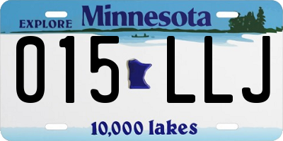 MN license plate 015LLJ