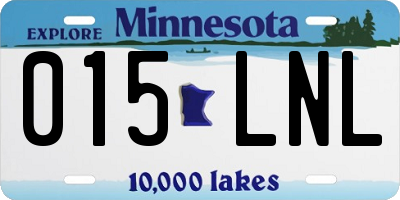 MN license plate 015LNL
