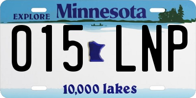 MN license plate 015LNP