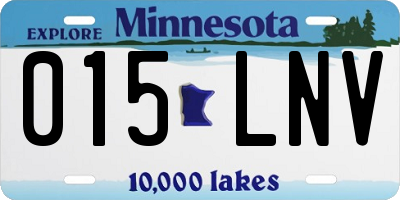 MN license plate 015LNV