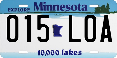 MN license plate 015LOA
