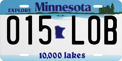 MN license plate 015LOB
