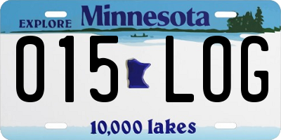 MN license plate 015LOG