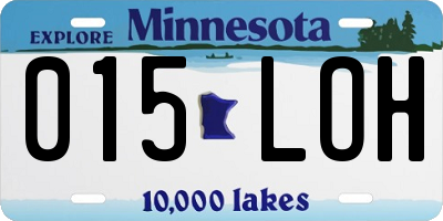 MN license plate 015LOH