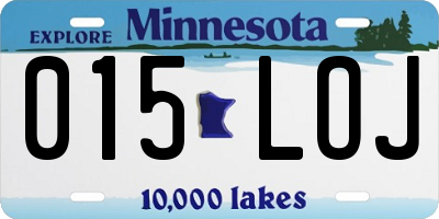 MN license plate 015LOJ