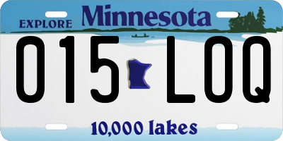 MN license plate 015LOQ