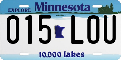 MN license plate 015LOU