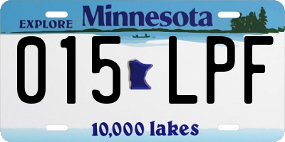 MN license plate 015LPF