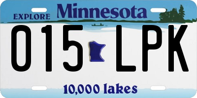 MN license plate 015LPK
