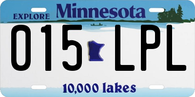 MN license plate 015LPL
