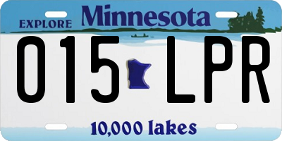 MN license plate 015LPR