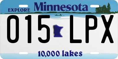 MN license plate 015LPX