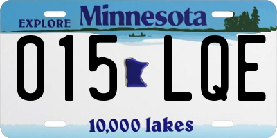 MN license plate 015LQE