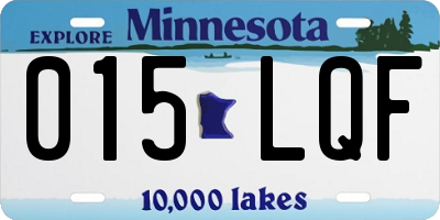 MN license plate 015LQF
