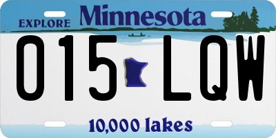 MN license plate 015LQW