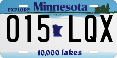 MN license plate 015LQX
