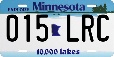 MN license plate 015LRC