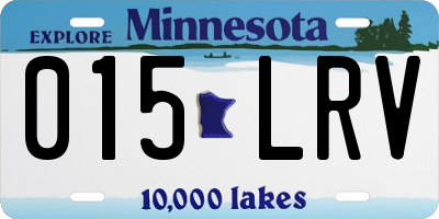 MN license plate 015LRV