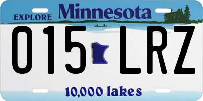 MN license plate 015LRZ
