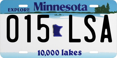 MN license plate 015LSA