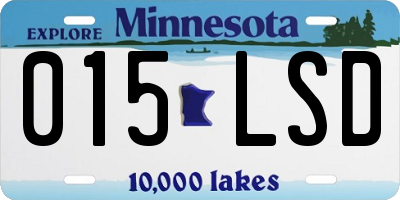 MN license plate 015LSD