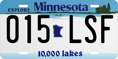 MN license plate 015LSF