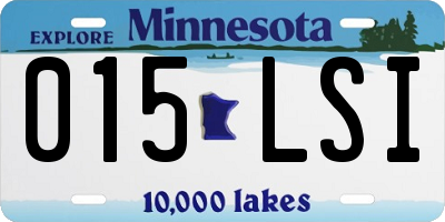 MN license plate 015LSI
