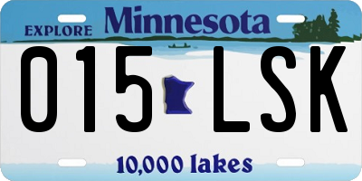 MN license plate 015LSK