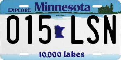 MN license plate 015LSN