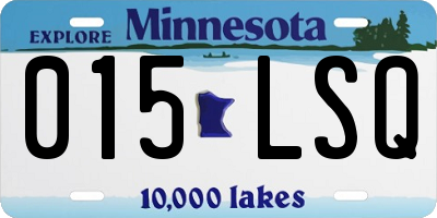 MN license plate 015LSQ