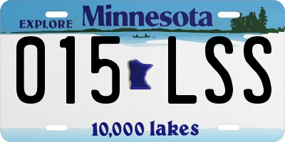 MN license plate 015LSS