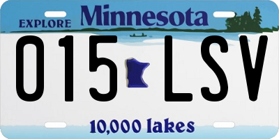 MN license plate 015LSV