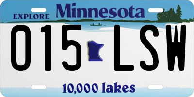 MN license plate 015LSW