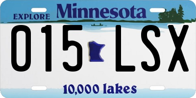 MN license plate 015LSX