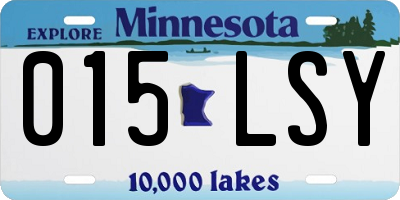 MN license plate 015LSY