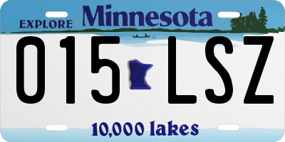 MN license plate 015LSZ